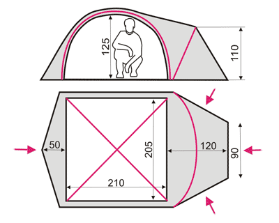 Load image into Gallery viewer, Canyon 3/3 Alu Four-Season Tent with Snow Skirt - Available with Aluminum or Fiberglass Poles for 3-4 Person Mountain Camping
