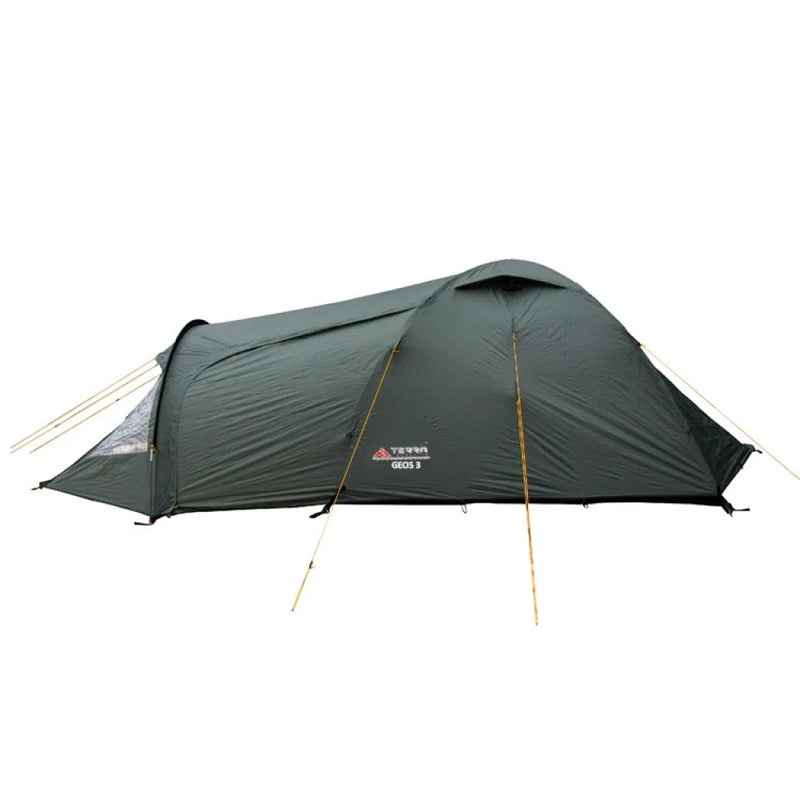 Load image into Gallery viewer, Assembled Geos 3 inner tent in khaki with dual doors and fiberglass poles
