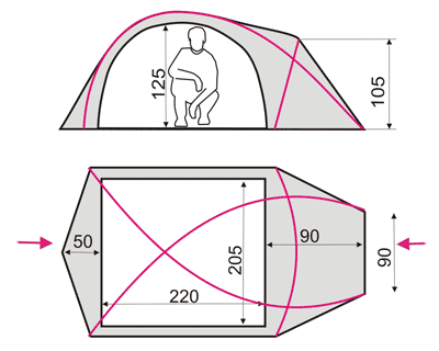 Load image into Gallery viewer, Ksena 3/3 Alu Four-Season Tent with Flysheet Pitch Option - Available with Aluminum or Fiberglass Poles for 3-4 Person Camping
