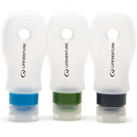 Load image into Gallery viewer, Travel Bottles Silicone Set 3x89ml TSA Carry-On Flight Case | Lifeventure
