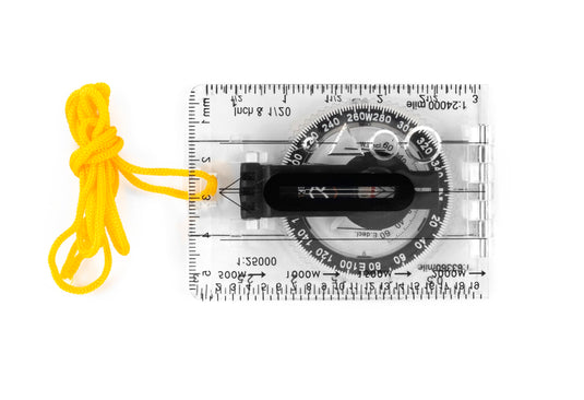 TrekLine Navigate Folding Baseplate Sighting Compass - Liquid-Filled, Luminous, Yellow (50 g)