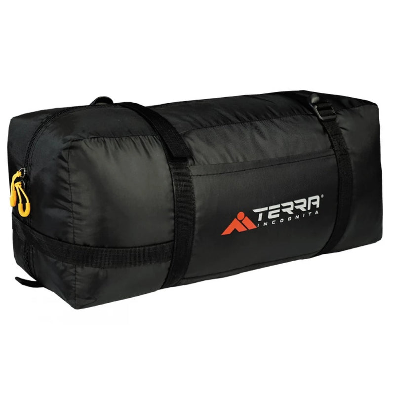 Load image into Gallery viewer, Durable black compression carrying bag for Terra Incognita Olympia 4 camping tent
