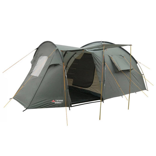 Terra Incognita Olympia 4 family camping tent with canopy open