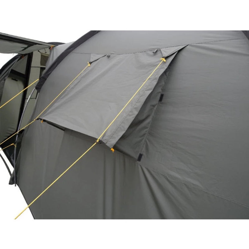 Load image into Gallery viewer, Close-up of the side ventilation window on the Terra Incognita Olympia 4 camping tent
