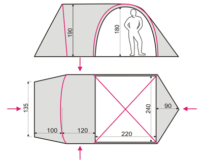 Olympia 4 All-Weather Family Camping Tent with Triple-Entry Vestibule and Detachable Floor for Extended Outdoor Adventures