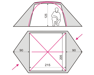 Load image into Gallery viewer, Omega 3 All-Season Three-Person Tent with Dual Vestibules and Entrances - Spacious Design for Family Camping
