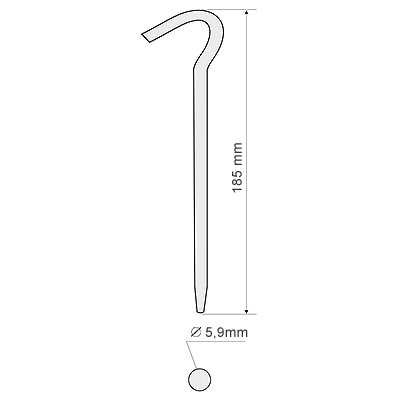 Peg Alu Single Lightweight Duralumin Tent Stake, Set of 10 Stakes, for Secure Outdoor Equipment Anchoring