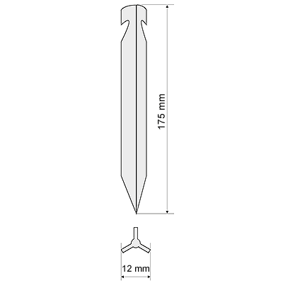 Peg-Y 175mm (6.9in) Y-Shaped Aluminum Tent Stakes - Set of 10 Stakes, 10g (0.35oz) Each, 12mm (0.47in) Diameter