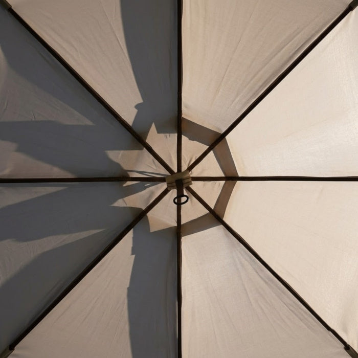 Load image into Gallery viewer, Internal view of the heavy-duty steel frame and ceiling of the picnic gazebo
