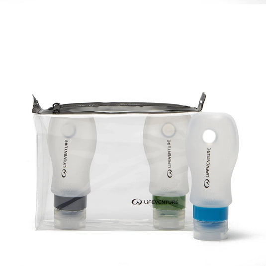 Travel Bottles Silicone Set 3x89ml TSA Carry-On Flight Case | Lifeventure