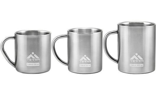 T-Mug 220/300/450 Stainless Steel Double-Wall Thermal Mug for Hot & Cold Beverages
