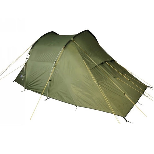 Rear view of Terra Incognita Camp 4 tunnel tent showing ventilation system