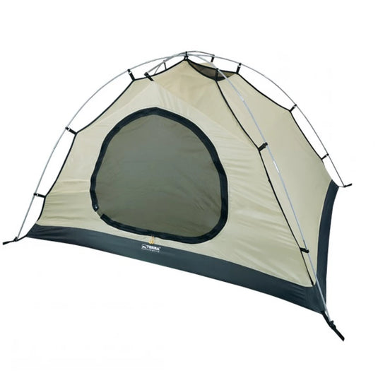Inner tent of Terra Incognita Omega 2 with mesh door and fiberglass frame