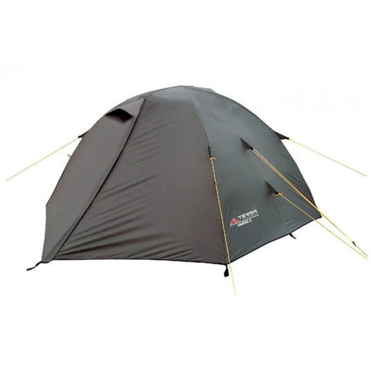 Terra Incognita Omega 3 tent with fully closed rainfly for maximum weather protection