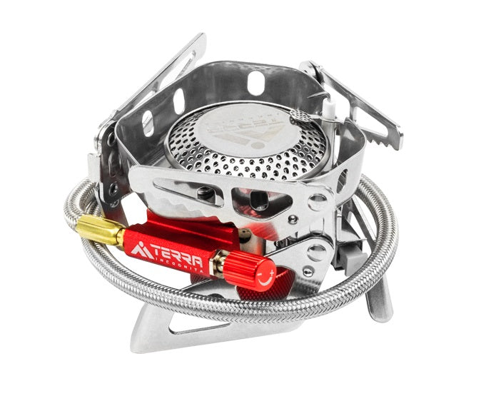 Load image into Gallery viewer, Atlas Remote Gas Stove with Wind Shield and Piezo Ignition for Base Camp and Trekking (40cm Hose)
