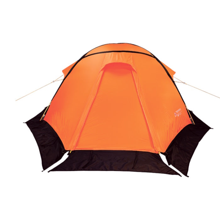 Load image into Gallery viewer, Front View of Orange TopRock 2 Mountaineering Tent with Integrated Snow Skirts
