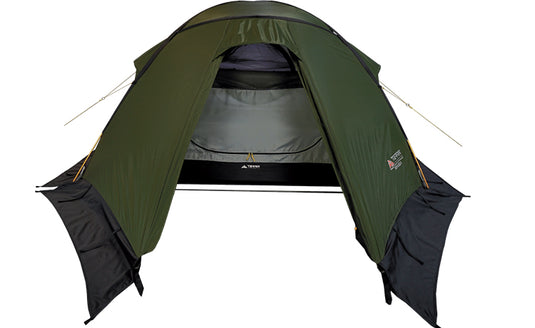 TopRock 4 All-Season Four-Person Expedition Tent with Snow Skirt and Silicone-Coated RipStop - Four-Pole Design for Extreme Weather