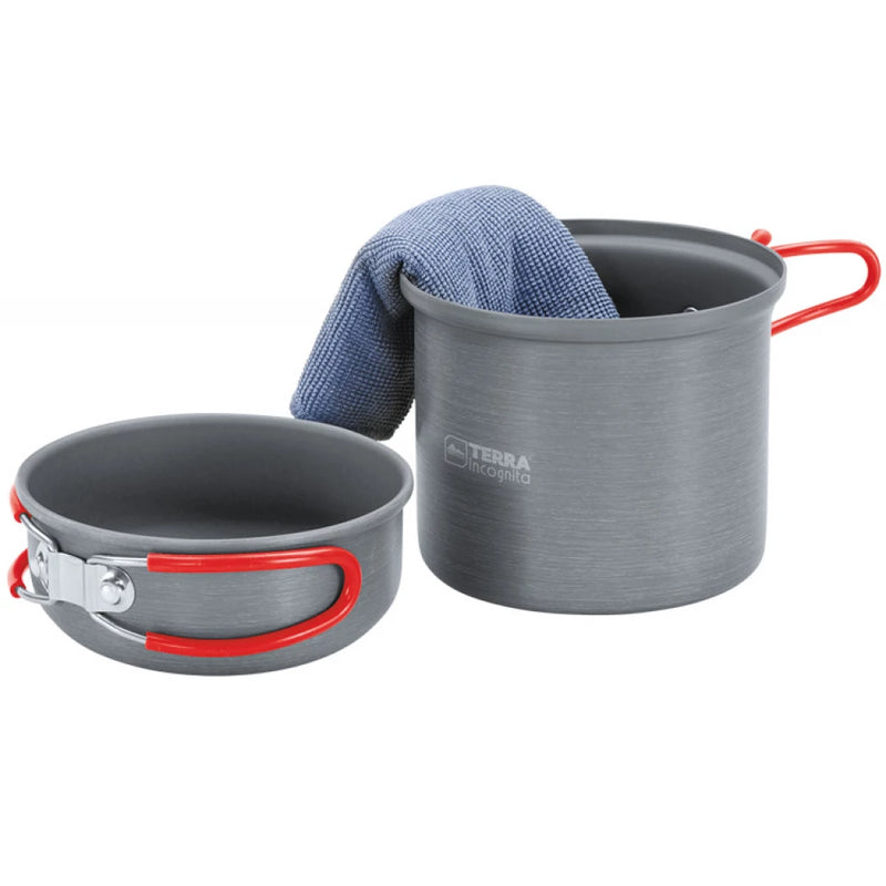 Load image into Gallery viewer, Camping Cookware Set Solo Anodized Aluminum Pot &amp; Frying Pan Lid | Uno
