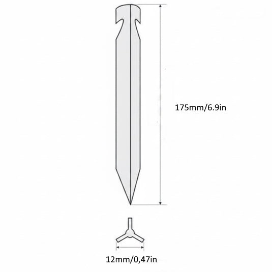 Tent Stakes Set of 10, Y-Shaped Aluminum 175mm(6.9in) | Peg-Y Alu